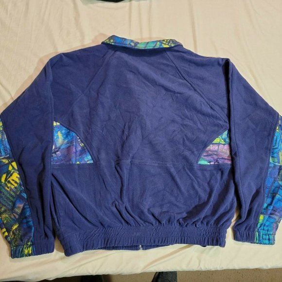 VINTAGE SAUCONY BLUE FLEECE JACKET MENS M 90'S RETRO - Picture 4 of 4